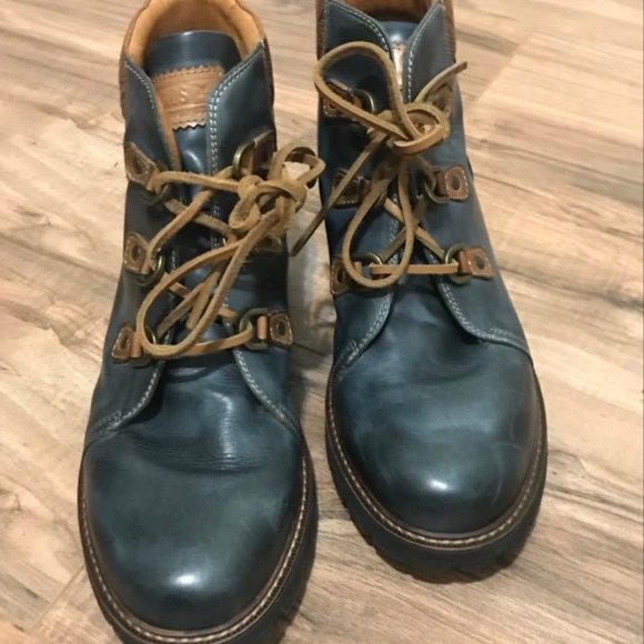 Pikolinos like new ankle boots booties unisex blue brown lace up tie - Picture 2 of 4